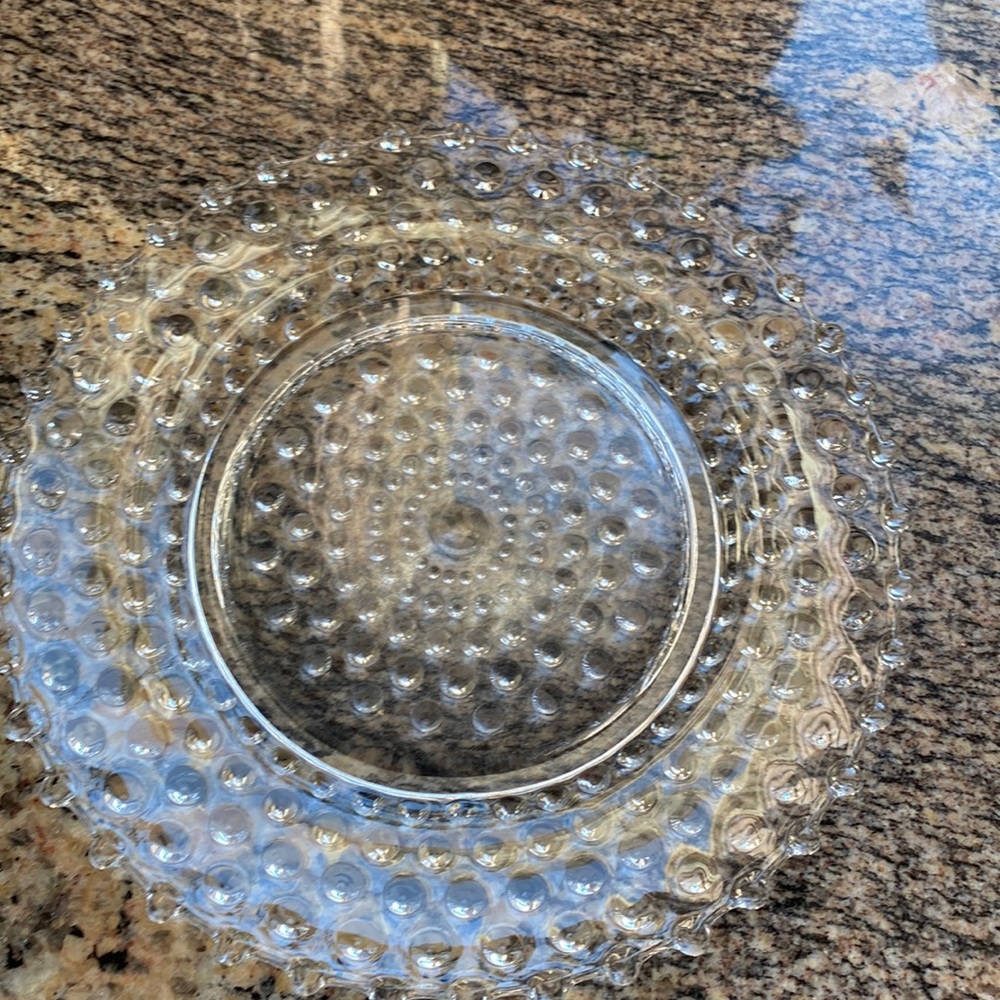 Vintage clear glass hobnail plate